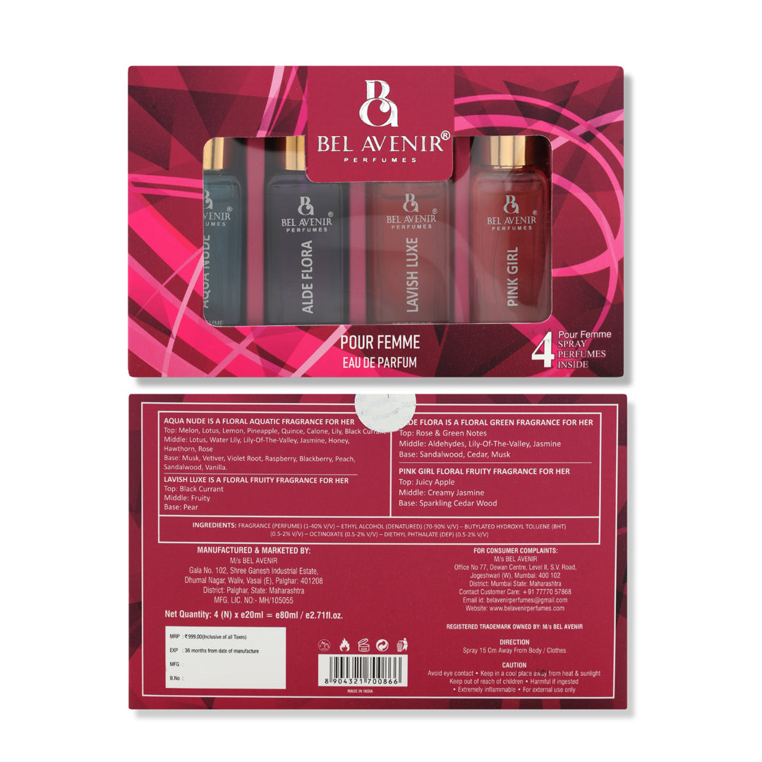 Bel Avenir's luxury long lasting gift set for Her - 20ml each